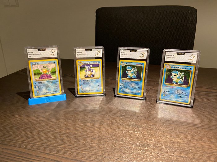 The Pokémon Company - Pokémon - Graded Card Blastoise JP and US, Wartortle and Squirtle - Graded -