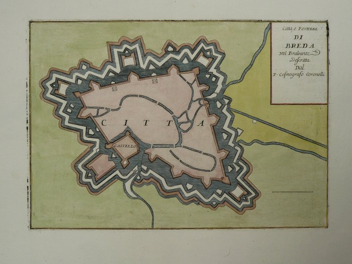 Nederland, Breda; V. Coronelli - Citta e Fortezza di Breda nel Brabante Descritta - 1689