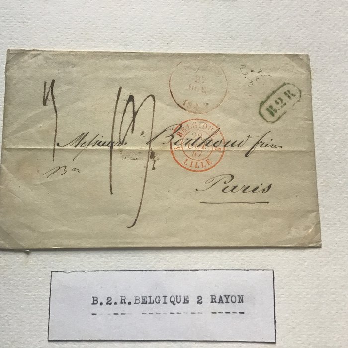 Belgique 1847 - Rare letter Belgium to Paris 1847