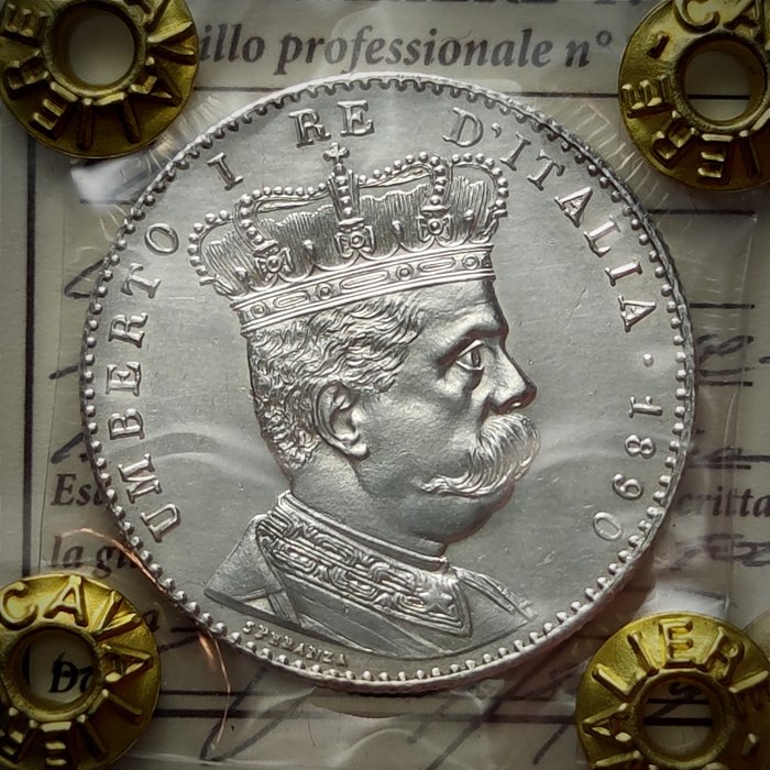 Italië, Italiaans Eritrea. Umberto I di Savoia (1878-1900). 2 Lire 1890