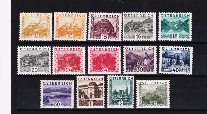 Österreich 1929/1929 - Grosse Landschaften - Michel 498-511