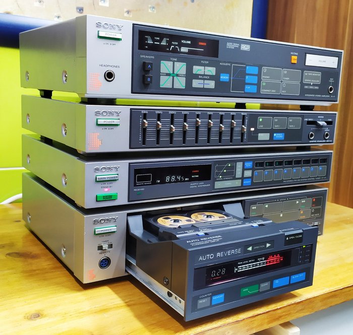 Sony - TC-V7 - ST-V7 - SEH-V5 - TA-V7 - Diverse modellen - Cassettespeler, Geïntegreerde versterker, Grafische equalizer, Tuner