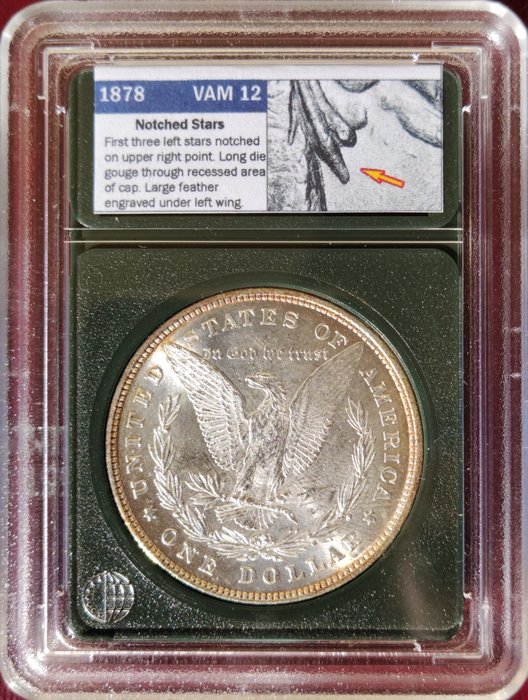 USA. Dollar (Morgan) 1878 8 Tail Feathers VAM-12