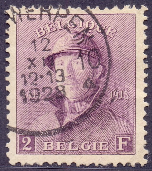 Belgien 1919 - King Albert I 'Helmet' 2Fr - OBP/COB 176