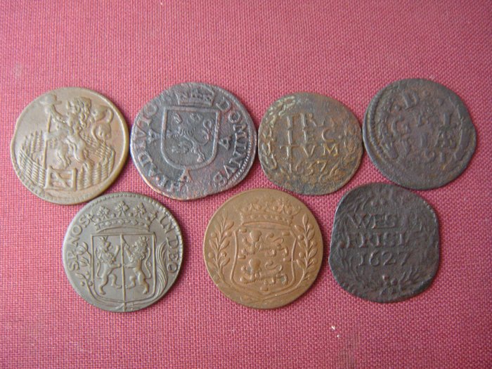 Nederland, Provinciale munten. Duit z.j. (1573)/1780  (7 stuks)
