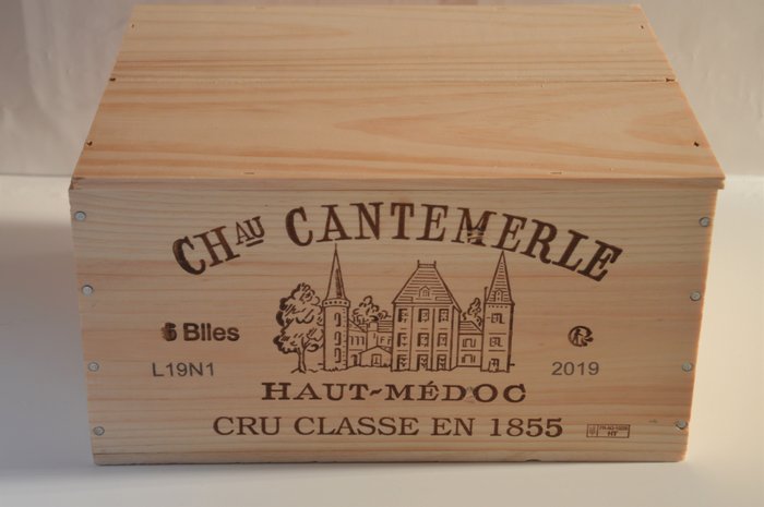 2019 Chateau Cantemerle - Haut-Médoc Grand Cru Classé - 6 Flasker (0,75 L)