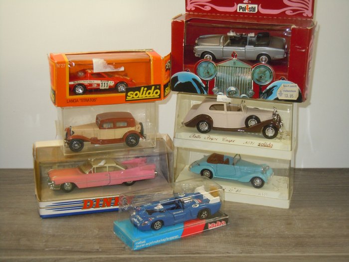 Diverse Fabrikanten - 1:43 - Verzameling 7 Stuks Matra, Rolls Royce, Talbot, Lancia, Cadillac - Including Original Packaging