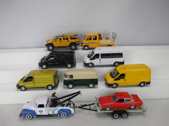 Collectie Cararama/Hongwell - 1:43 - Collectie van 10 transport voertuigen in nieuwstaat