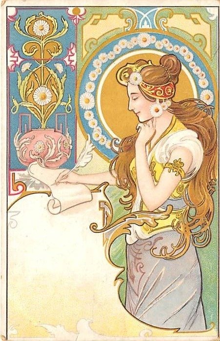 Fantasie, illustriert mit Art Nouveau Jugendstil - Postkarten (Sammlung von 102) - 1900-1950