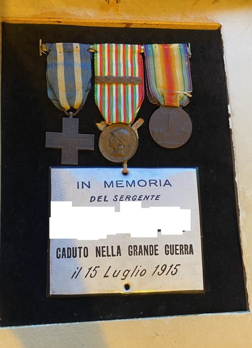 Italia - STORIES of MEN in WAR - Reino de Italia - guerra 1915/18 - colección de medallas de un hombre caído
