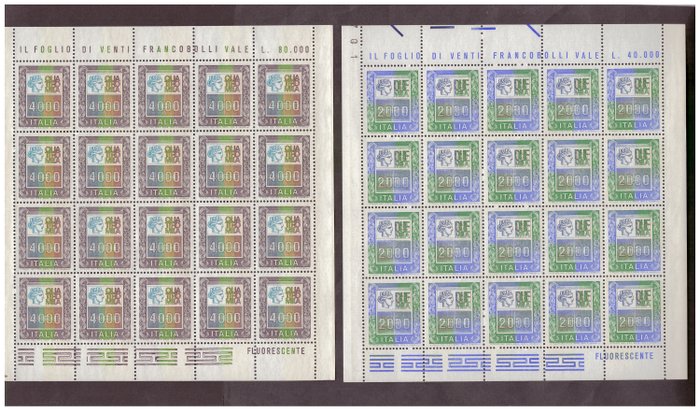 Italienische Republik 1978 - Minisheets of 2,000 and 4,000 lire - Sassone N. 1439, 1441