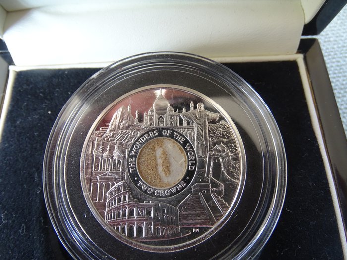 Isle of Man (Crown dependency). 2 Crowns 2008 Proof "The Wonders of the World - Pyramid" - 2 Oz