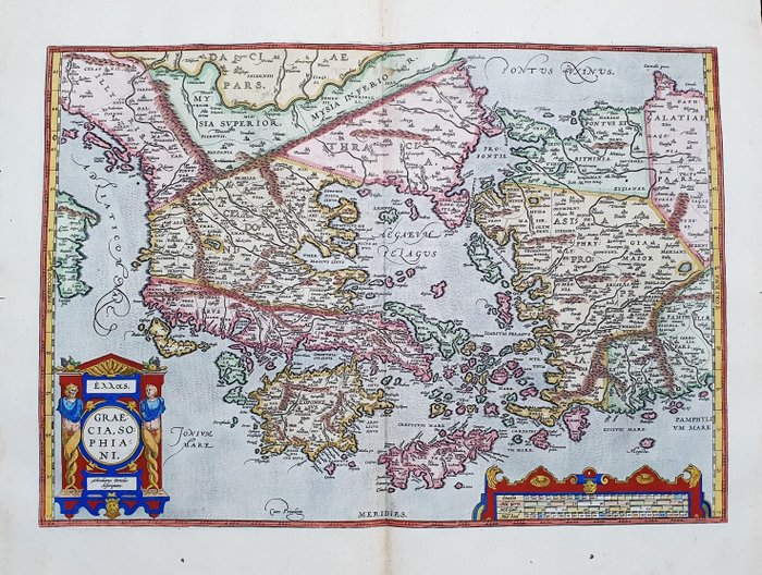 Griekenland, Greece, Balkans, Macedonia, Bulgaria, Kosovo, Turkey; Abraham Ortelius - Graeciae Sophiani / La Grecia ovvero Hellade - 1581-1600
