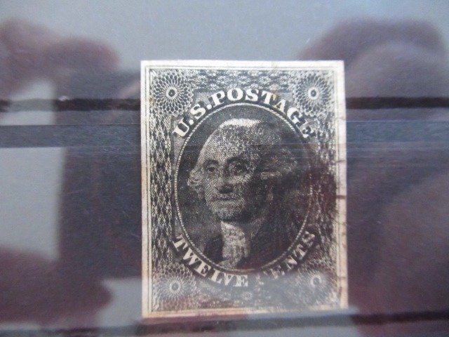 United States of America 1851/1856 - 12 cts black George Washington, 1st choice - Yvert n°8