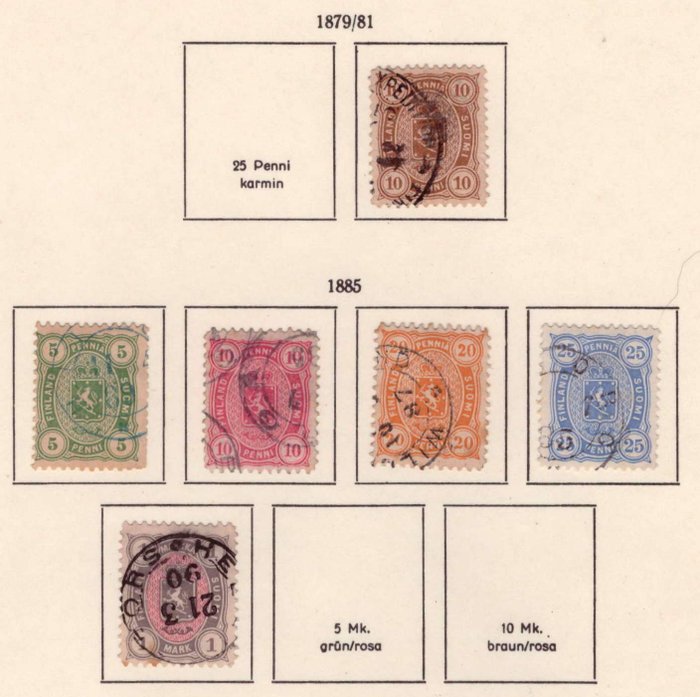 Finland 1879/1937 - set of 12 pages - Scott