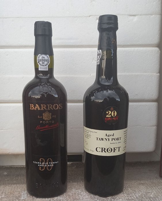 Aged Tawny Port: Barros 30 years old & Croft 20 years old (Limited Edition) no 198) - 2 Bottles (0.75L)