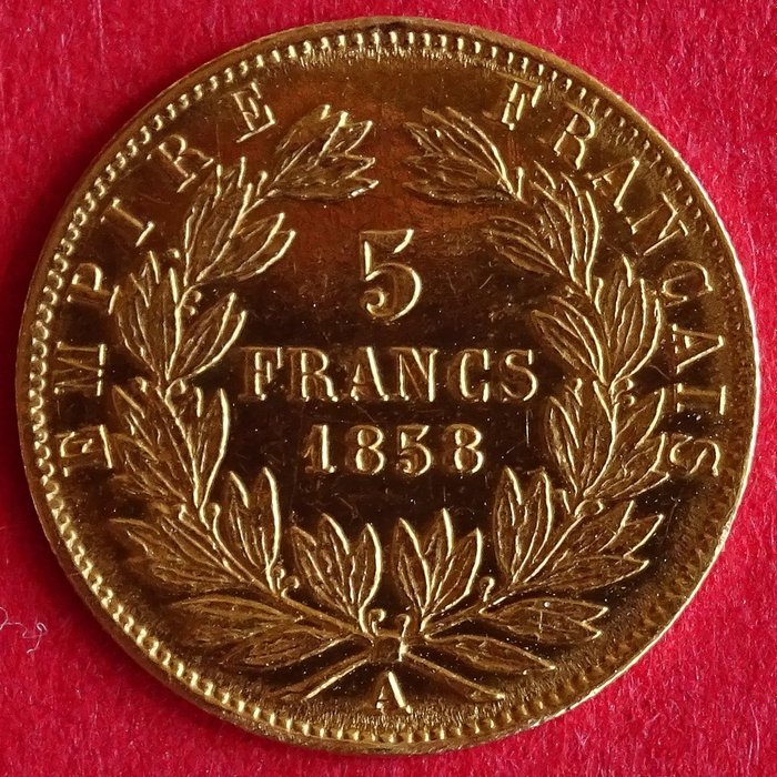 France. Napoléon III (1852-1870). 5 Francs 1858-A, Paris