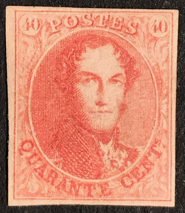 België 1861 - Leopold I Medaillon 40 centimes - Diepe kleur - Mooie gom - OBP 12