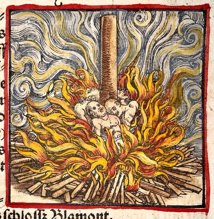 Heinrich Vogtherr (the Elder) (1490-1556) - Large folio - With 2 woodcuts, 2 depicting Burning of Jews in 1349 and Earthquake of 1356 - First Edition - 1548 - 1548