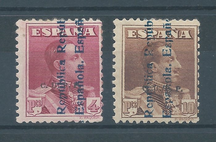 Spanien 1931 - Alfonso XIII unissued stamp. - Edifil Ne 26h/ 27h