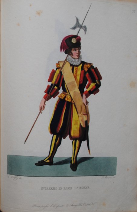 Onbekend - Costumi ecclesiastici civili e militari della corte di Roma - 1823