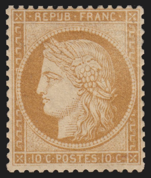 Frankreich 1870 - Ceres Siege of Paris, 10 cents bistre, mint** unhinged - Yvert n° 36