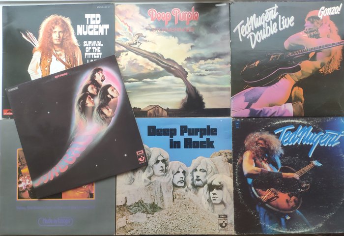 Deep Purple, Ted Nugent - 2 Pioneers in Hardrock - 7 Albums [incl. UK pressings] - 2xLP Album (dubbel album), LP's - 1970/1978