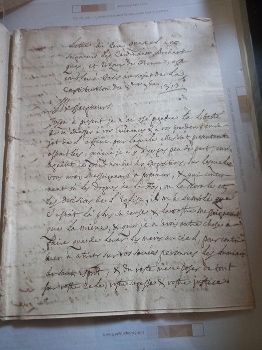 [Jansénisme] - Lettre du Père Quesnel - Copie manuscrite d'époque d'une déclaration de Pasquier Quesnel - 1713