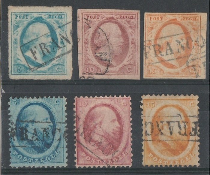 Nederland 1852/1864 - Koning Willem III - NVPH 1/3 + 4/6
