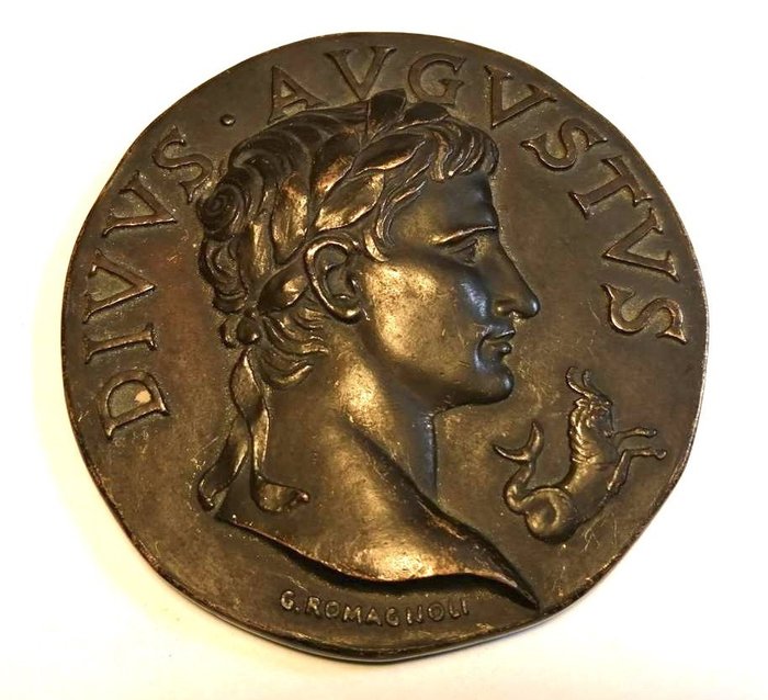 Italy. Vittorio Emanuele III. 1900-1946. Cast Æ Medal,  On the 2000th Anniversary of the Birth of Augustus. By Giuseppe Romagnoli