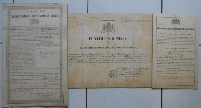 Governement van Nederlandsch Indie - Three documents about Nederlands colonial history from 1864 - 1864