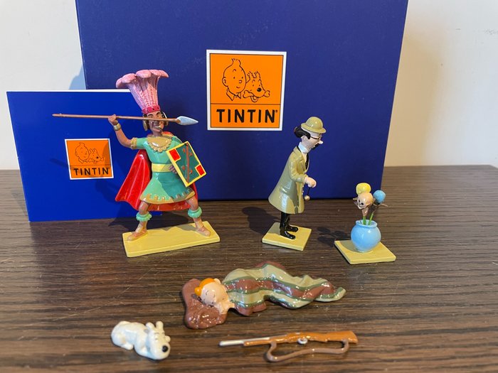 Tintin - Figurine Pixi 46250 - Tournesol avec les Fleurs d’Inca - Collection Reves et Cauchemars - (2011)