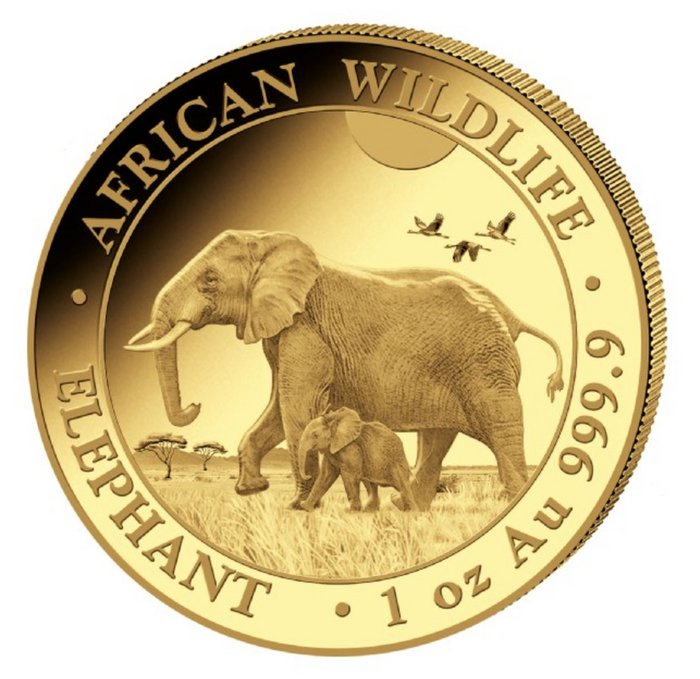 Somalië. 1.000 Shillings 2022 Elephant - 1 oz