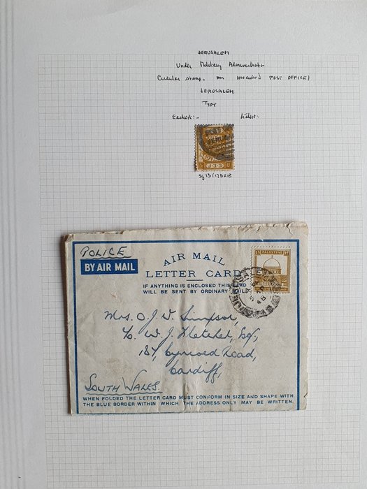 Palestina 1920/1948 - Verzameling poststukken in klemband