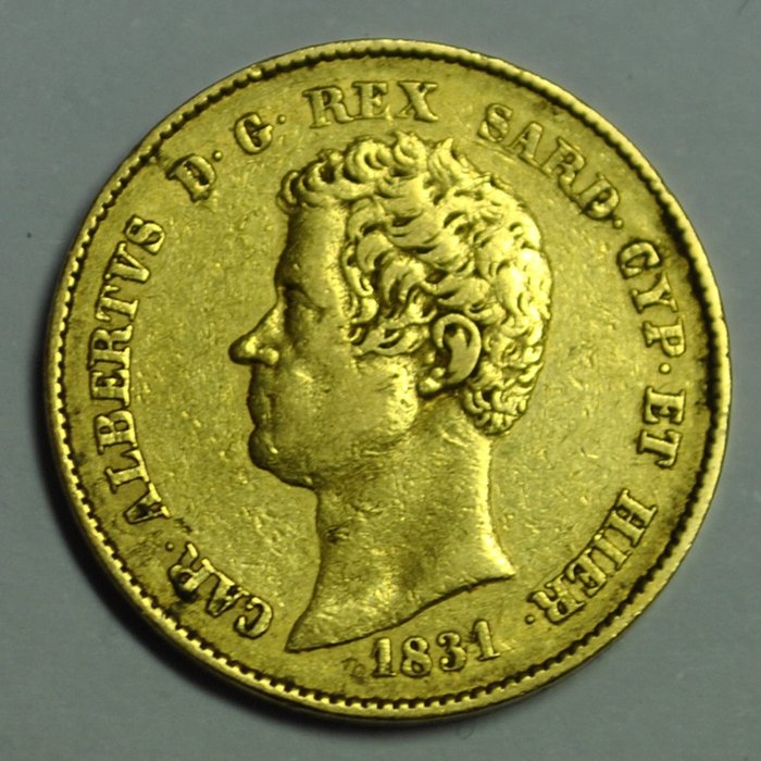 Italië, Koninkrijk Sardinië. 20 Lire 1831 Carlo Alberto