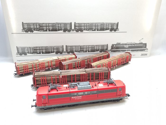 Märklin H0 - 26594 - Coffret - Transport de bois avec BR 151 et 4 wagons à bois - DB