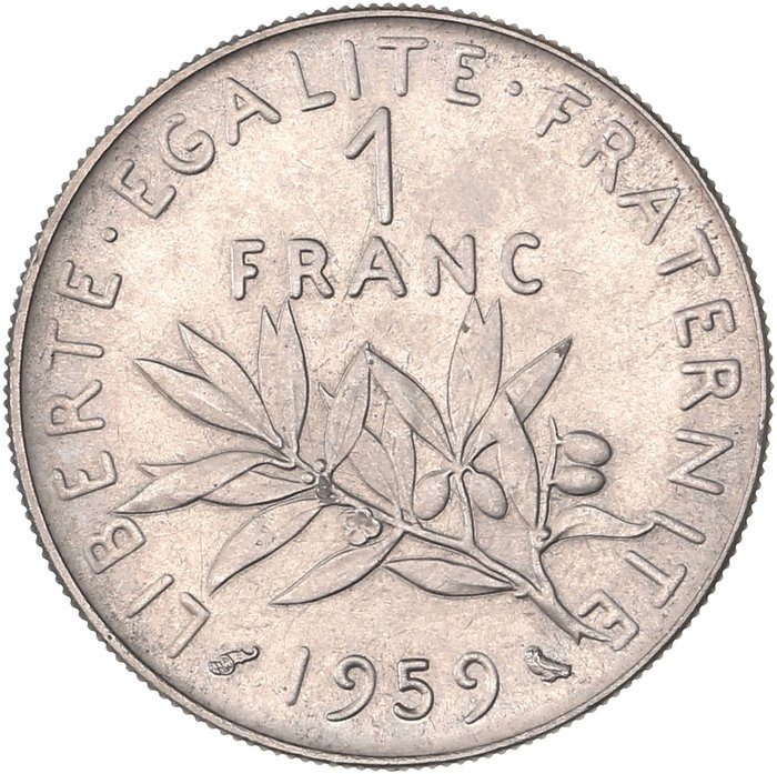 France. Fifth Republic. 1 Franc 1959 Essai