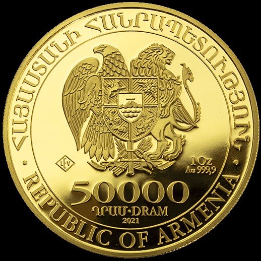 Armenia. 50.000 Dram 2021 Noah's Ark - 1 oz