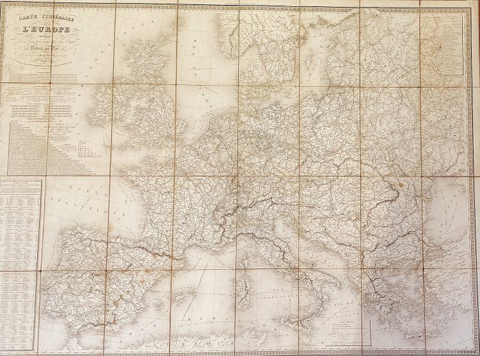 Europa; A. H. Dufour - Carte itinéraire de l'Europe dédiée au Roi - 1821-1850