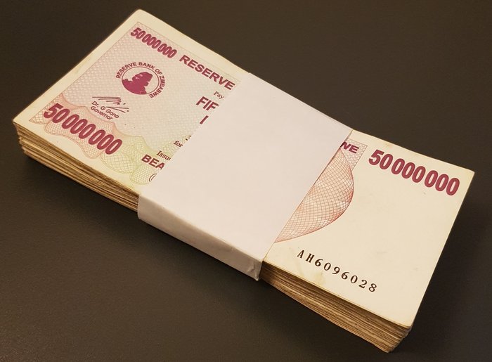 Simbabwe. - 100 x 50.000.000 Dollar 2008 - Pick 57