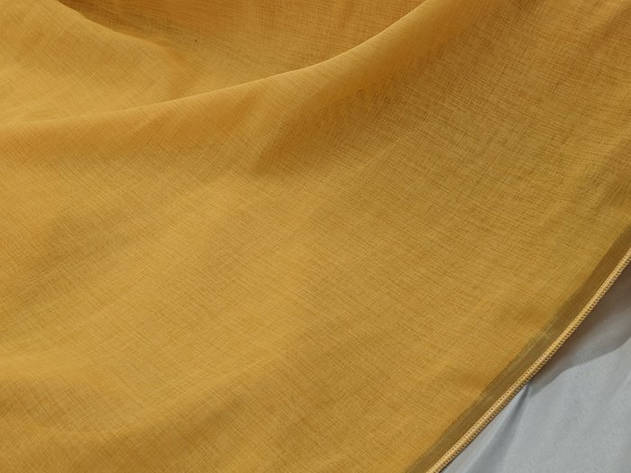 	 Ampio Tendaggio filo di Lino giallo con piombino cm 700 x 300 - Griva tendaggi torino Tosca - Tecido de cortina