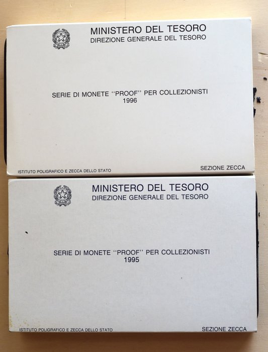Italy, Italian Republic. Serie divisionale (2 pezzi) 1995-1996 - PROOF
