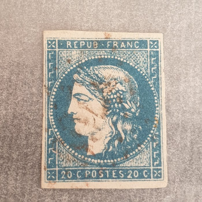 France - France - Bordeaux issue - 20 centimes blue - Yvert No. 44. - Yvert- n° 44