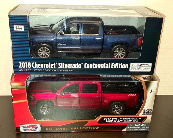 Motormax - 1:27 - Chevrolet Silverado 2x - 2017 edition, 2018 1500LT Z71