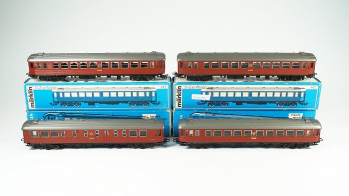 Märklin H0 - 4072/4073 - Passenger carriage - 4x - SJ