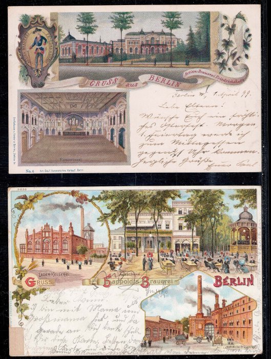 Duitse Rijk 1898/1899 - Two very rare private stationeries Berlin with breweries