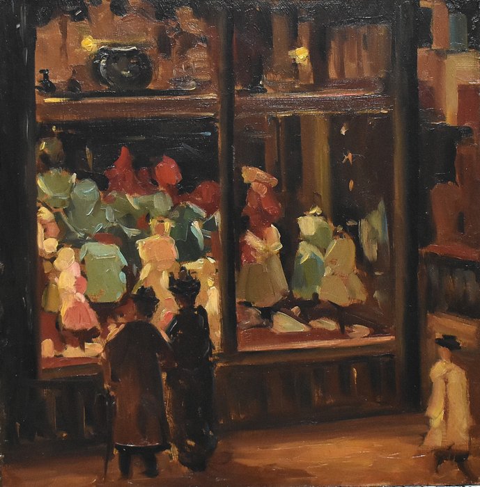 Dutch School, 20th Century (After Isaac Israels) - Evening shopping