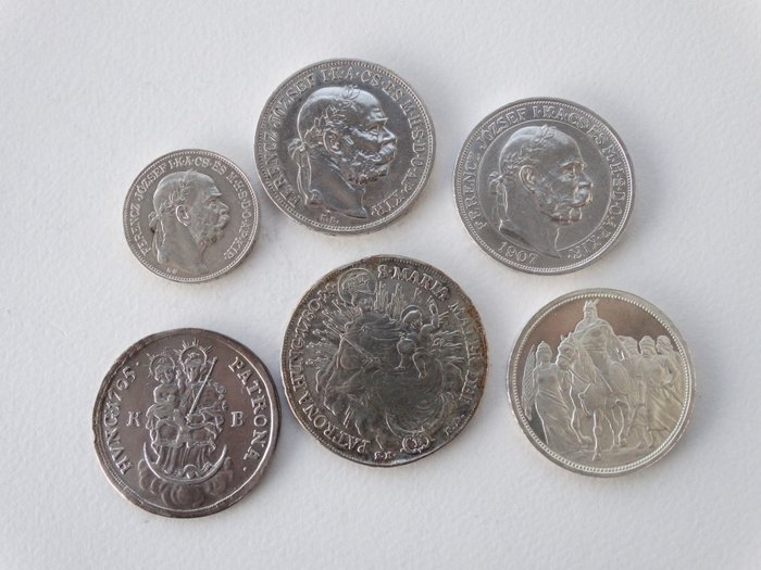 Austria, Hungary. 6 Various Coins