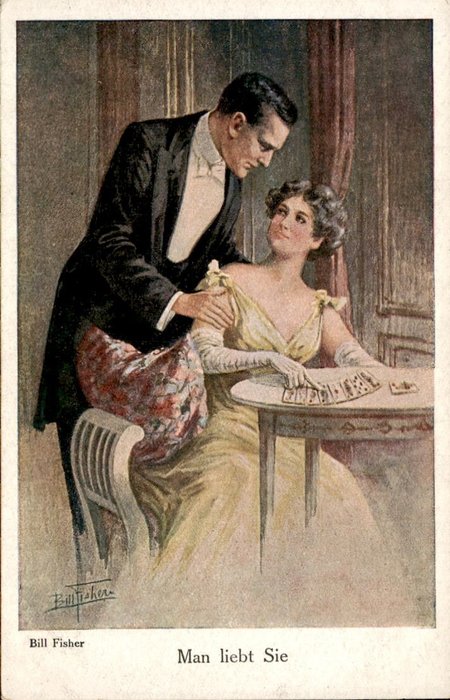 Diverse landen - Fantasie, Spellen - Casino - Dobbelstenen - Speelkaarten - Dammen - Roulette - Ansichtkaarten (Collectie van 54) - 1900-1950