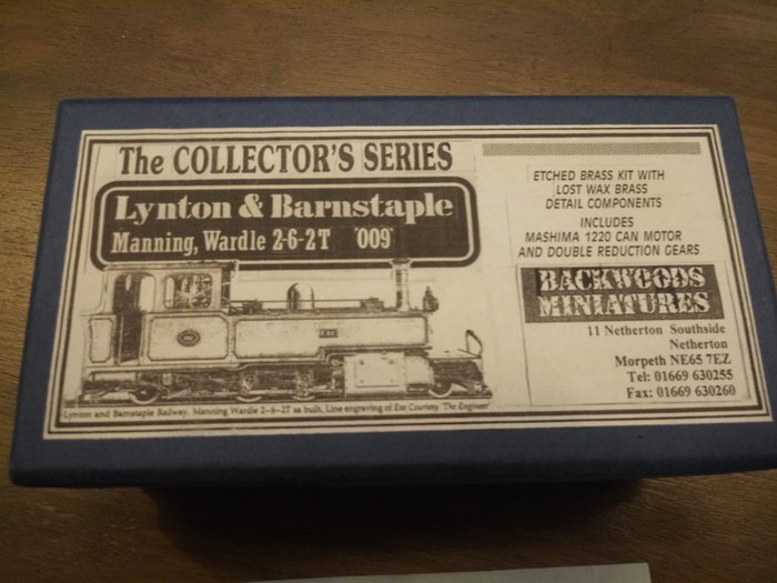 Backwoods Miniatures H0e - Locomotive à vapeur - Manning Wardle 2-6-2t, kit laiton - Lynton & Barnstaple Railway